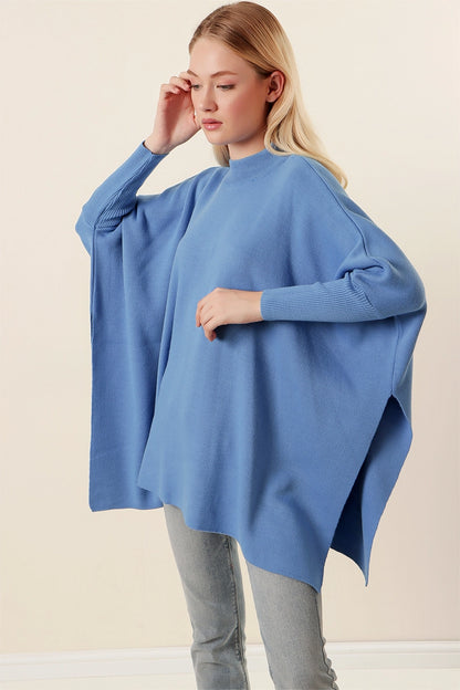 Mix&amp;amp;match V-neck poncho 