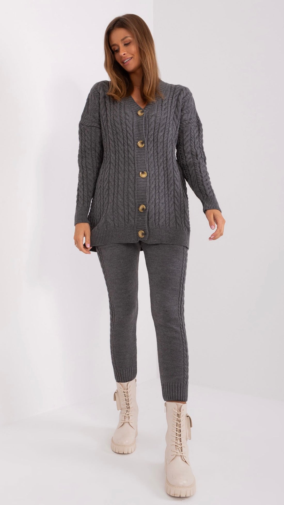 Mid-length flared cardigan