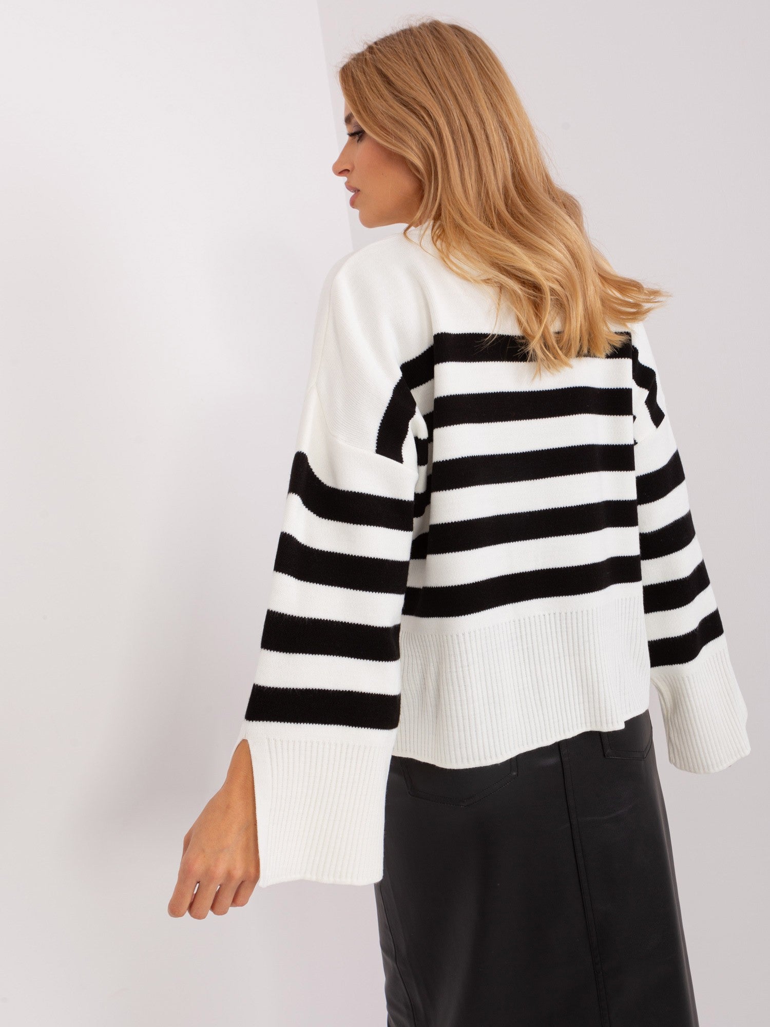 Pull marinière oversize à manches longues