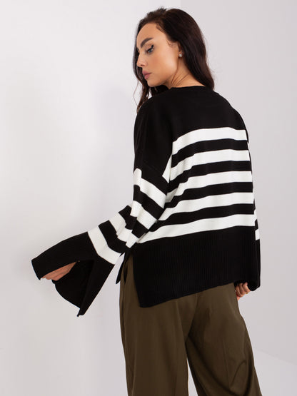 Pull marinière oversize à manches longues