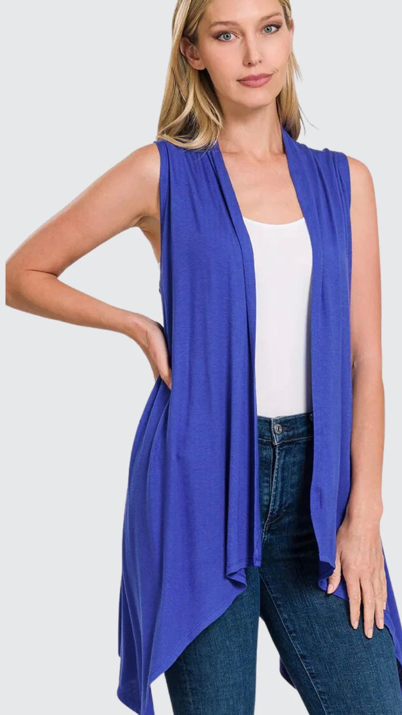 Mid-length flared cardigan