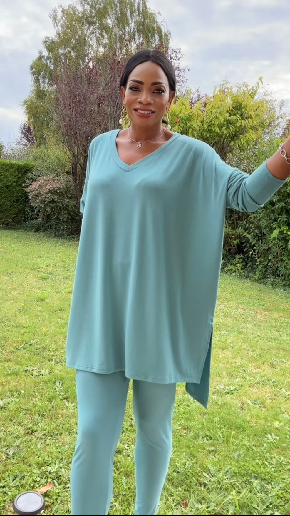 Ensemble oversize T-shirt legging Vert menthe